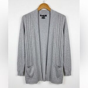 Love Ryan Lightweight Gray Open Front Longline Cardigan NWOT